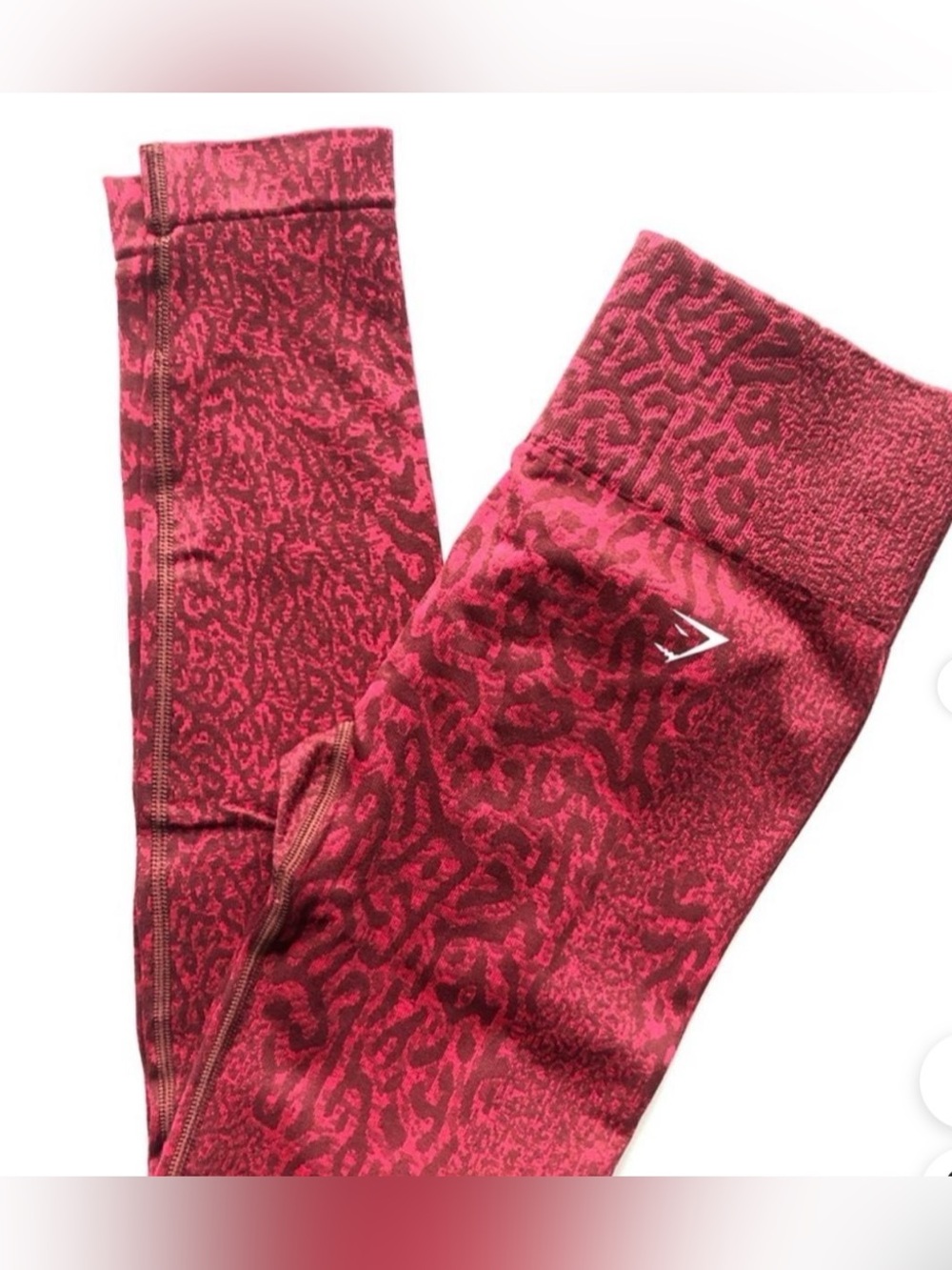 Gymshark Adapt Animal Seamless, Compression Leggings in Red Animal Print